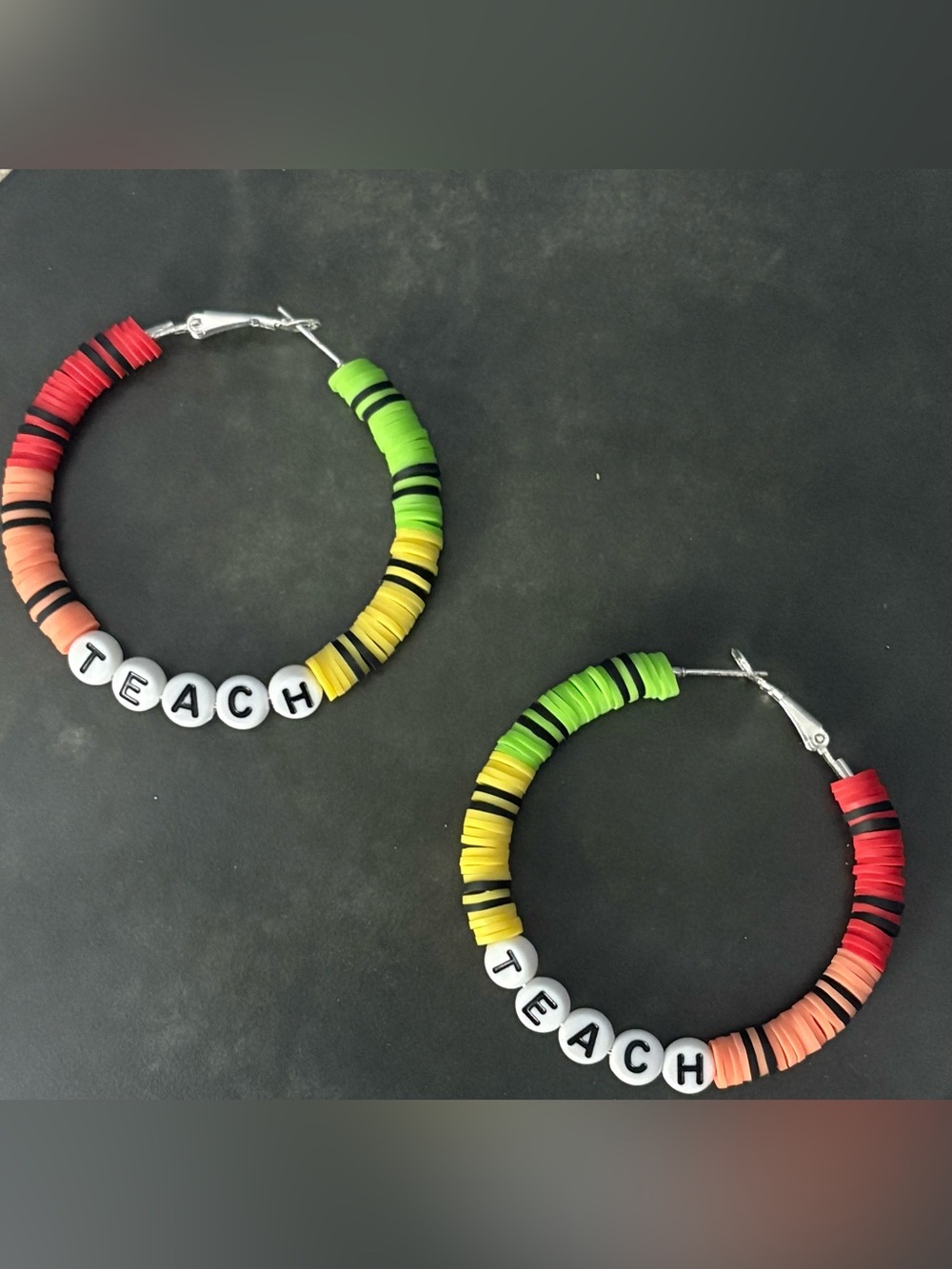 Handmade Teach Earrings